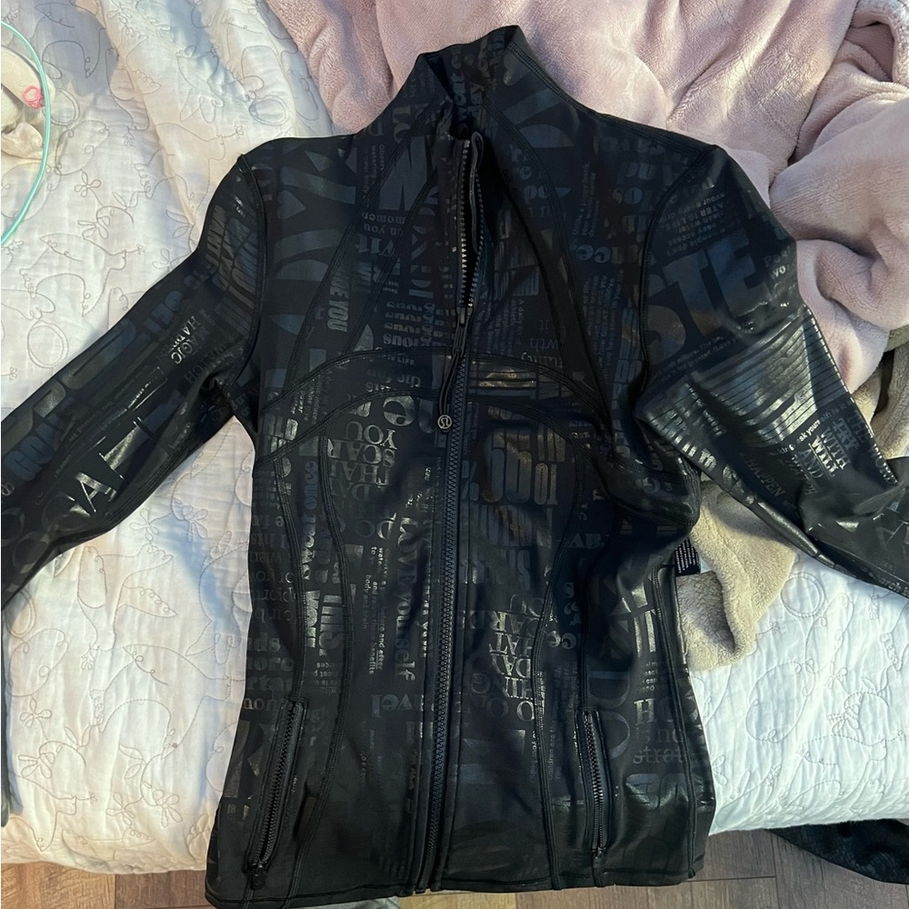 black lululemon define jacket (limited edition) manifesto 20yr foil black